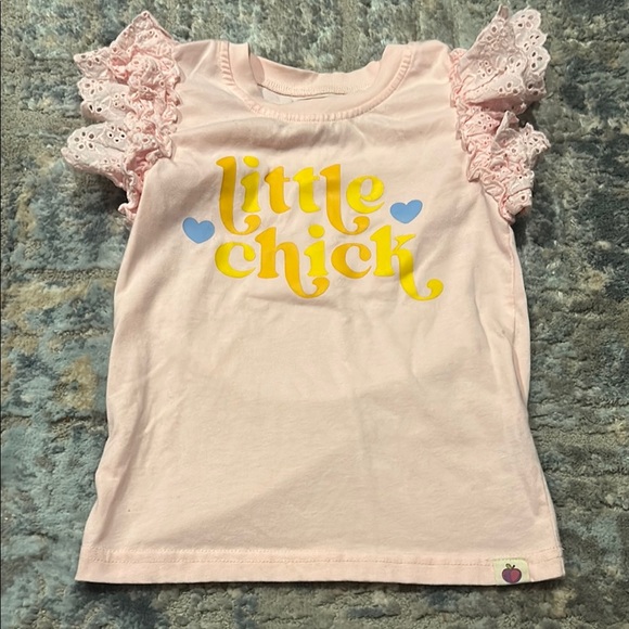 Cheeky Plum Pink 'Little Chick' Ruffle Sleeve Tee - Picture 1 of 4